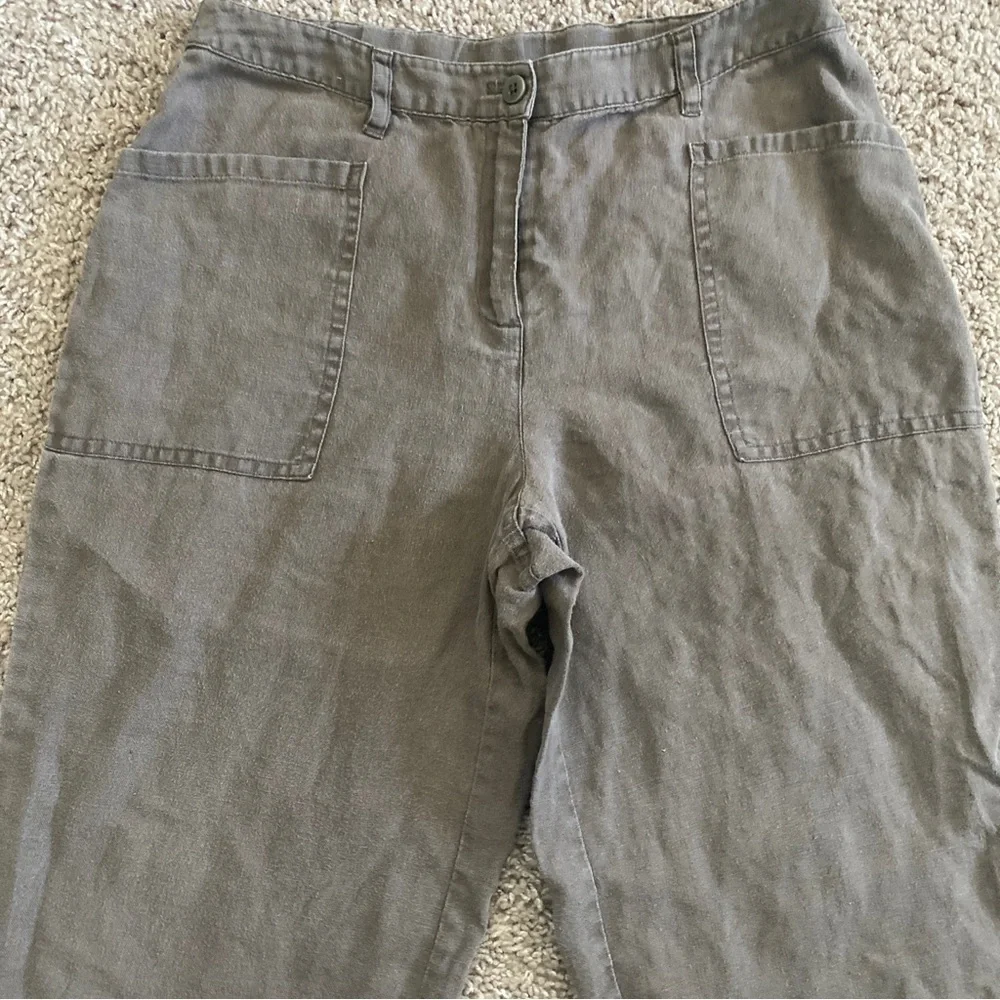 J.jill brown Linen pants size 6 cropped